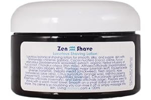 Living Libations - Organic Zen Shave Lotion | Natural, Wildcrafted, Vegan Clean Beauty (4 oz | 120 ml)