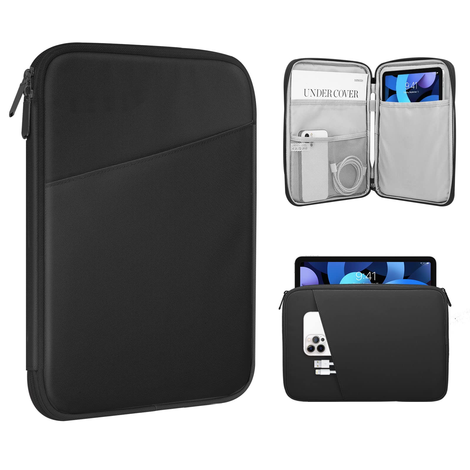 TiMOVO 8-9 Inch Tablet Sleeve Case Compatible with iPad Mini 6, iPad Mini 5/4/3/2/1, Galaxy Tab A7 Lite 8.7/Tab A 8.0/Tab A 8.4, Fire HD 8 & 8 Plus 2020, Portable Protective Bag, Black