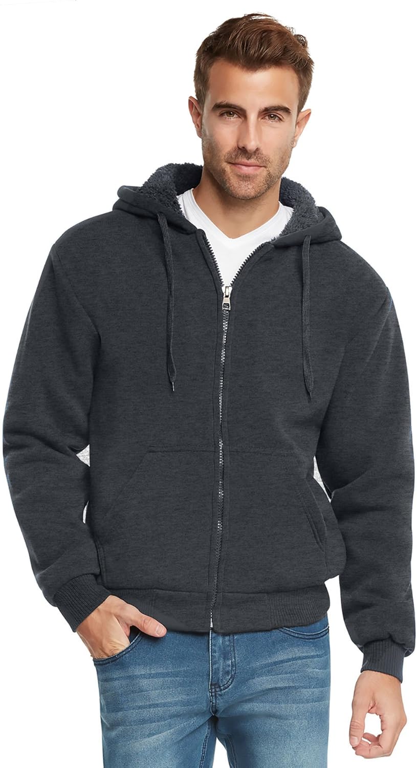 mens zip up sherpa hoodie