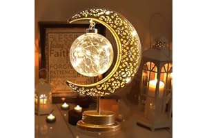 LIFNATTY Moon Lamp, Ramadan Decorations for Home, Eid Mubarak Decorations, Ramadan Lights Decor, Enchanted Lunar Lamp, Ramadan Home Table Decor, Galaxy Light, Moon Night Light, Battery Operated Lamp
