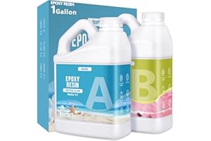 OcePor Epoxy Resin-1 Gallon, Crystal Clear Epoxy Resin Kit, No Yellowing No Bubble Art Resins Casting Resin for Art Crafts, Jewelry Making, Wood & Resin Molds(0.5 Gallon x 2)