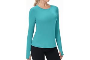 isnowood Women's Sun Protection Long Sleeve Shirts, UPF 50+ UV Rash Guard Swim Clothing, Workout Hiking Running Athletic Tops