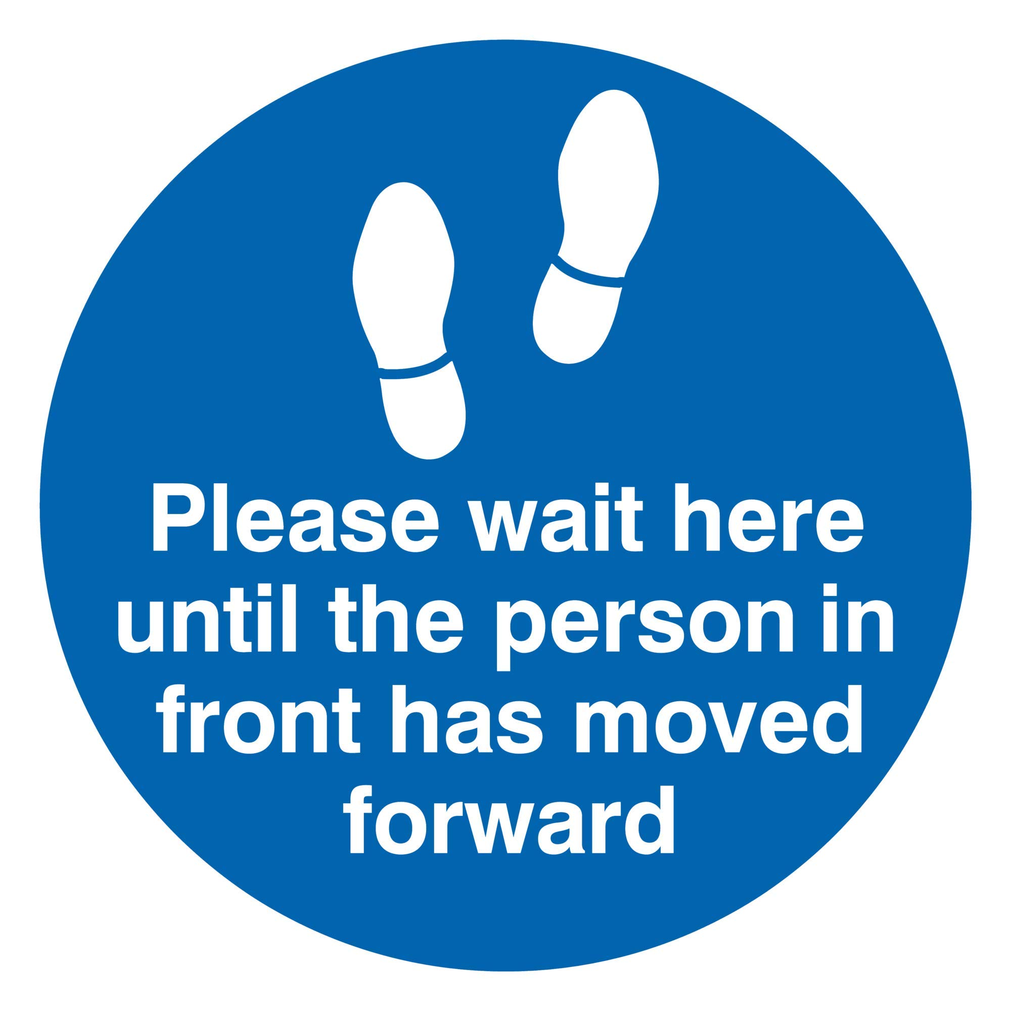 Viking Signs Please wait here until the person in front has moved forward sign - FLOOR VINYL