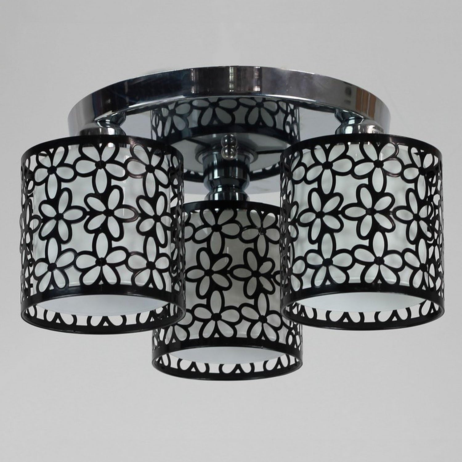 Lightinthebox Modern 3 Light Flush Mount Creative Painting Metal Ceiling Light Fixture Chandeliers for Kitchen (Black) - - 