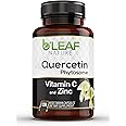 B'Leaf Nature Quercetin Phytosome with Vitamin C and Zinc - 1000mg Enhanced Formulation Vegetarian Quercetin Capsule, Non-GMO, Nature Made Immune Support, Brain Vitamins, Allergy Supplement, 120 Count