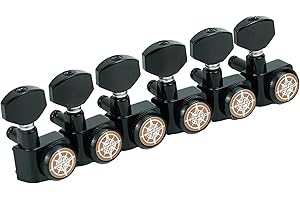 Guyker 6 In-line Guitar Locking Tuners – 1:18 Locking Tuning Key Pegs Tuners – Black