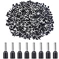 500 Pieces Wire Ferrules Terminals Kit 16 AWG Insulated Cord Pin End Terminal Wire Connectors,Black