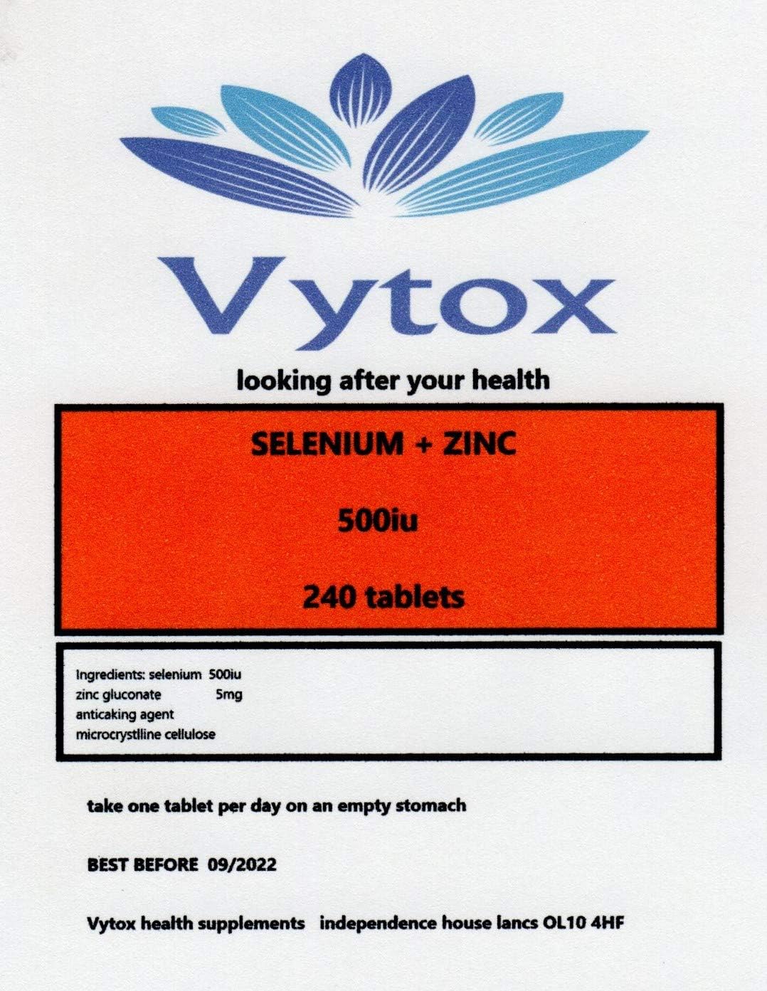 Selenium and Zinc 500mcg/5mg High Strength 240 Tablets Antioxidant Free