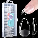 gelike ec Gel Nail Tips Kit 240PCS Clear Full Cover Almond Shape 12 Sizes