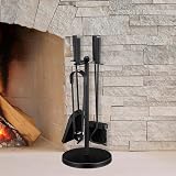 HomeZone Fireplace Companion Set 5-Piece Tool Kit With Stand 49cm view 1