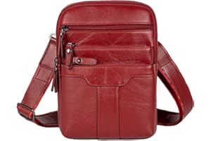 Ariscobull Leather Messenger Bag for Men, Small Leather Sling Shoulder Bag Messenger Pack for Men, Man Purse