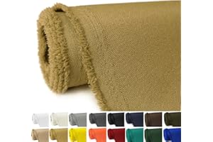GeeComfy Waterproof Canvas Fabric by The Yard 58" W 600D Upholstery Polyester Material Indoor Outdoor Water Resistant Fabric for Chair Cushion Furniture Cover Sewing DIY Cloth, 1 Yard Sand Yellow