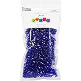 Essentials by Leisure Arts Pony Beads, 6x9mm, Transparent Blue, 750pc – Bracelet Making Kit for Jewelry and Kandi Crafts – Bulk Craft Beads for Friendship Bracelets and DIY Projects