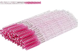 Corconess Skinny Mascara Wands 50pcs Mini Eyelash Brushes Disposable Lash Spoolies Micro Spoolies Eyebrow Brush Spoolies For Eyebrows Eyelash Extension Supplies(Pink)