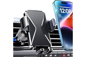 Ossvaln Car Phone Holder Vent [Big Phone Friendly Panel] Car Vent Phone Mount for Car Air Vent 360° Rotate Hands Free Cell Phone Holder for Car Vent Automobile Cradle for All iPhone Android Smartphone