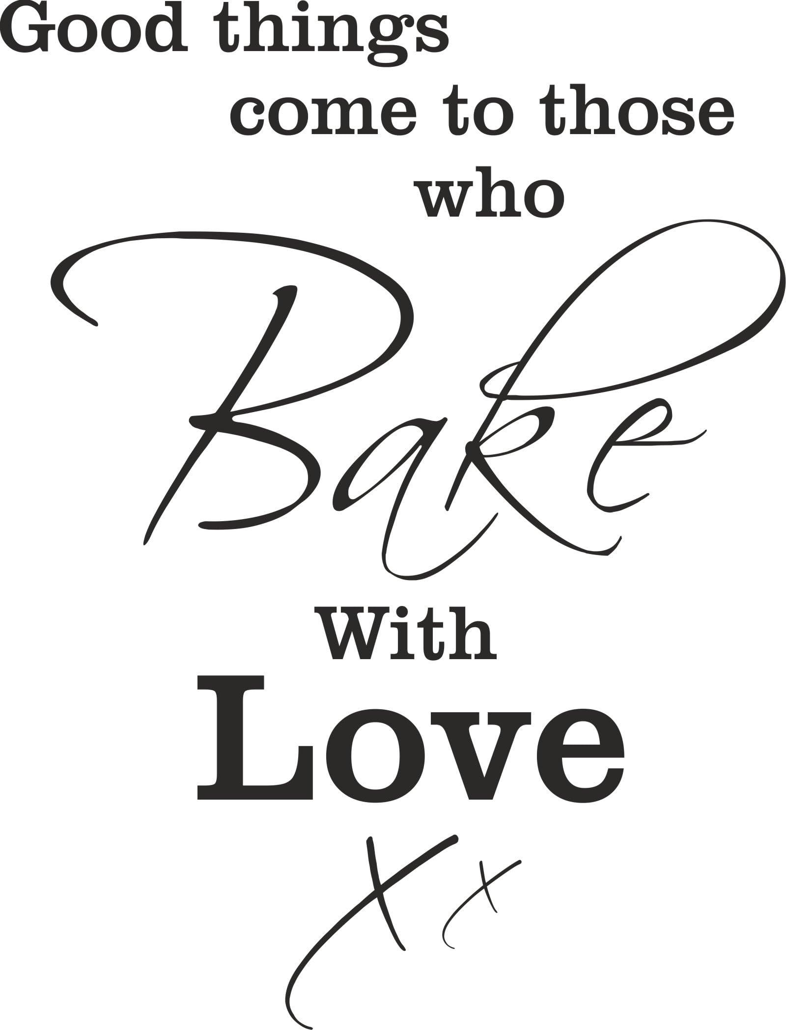 Kitchen Bake with love Vinyl Wall Sticker, Kitchen,Bakery, shop, showroom etc