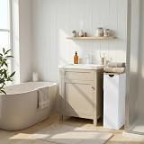 efluky Slim Laundry Basket with Lid 63L Tall Narrow Foldable White view 5