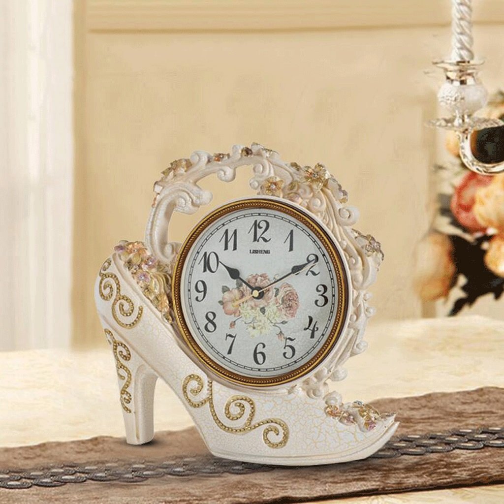 安い購入 Wtl 置き時計 ヨーロッパのレトロハイヒールクリエイティブ時計ファッションパーソナリティ時計リビングルームエントランスアンティーク時計 色 B B07cv6y8yx B B Hermescolleges Ca
