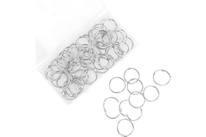 BGJRBY Binder Rings 1-Inch (60 Pack), Loose Leaf Binder Ring with Metal Nickel Plated for Key,for Index Cards and School，Sliver