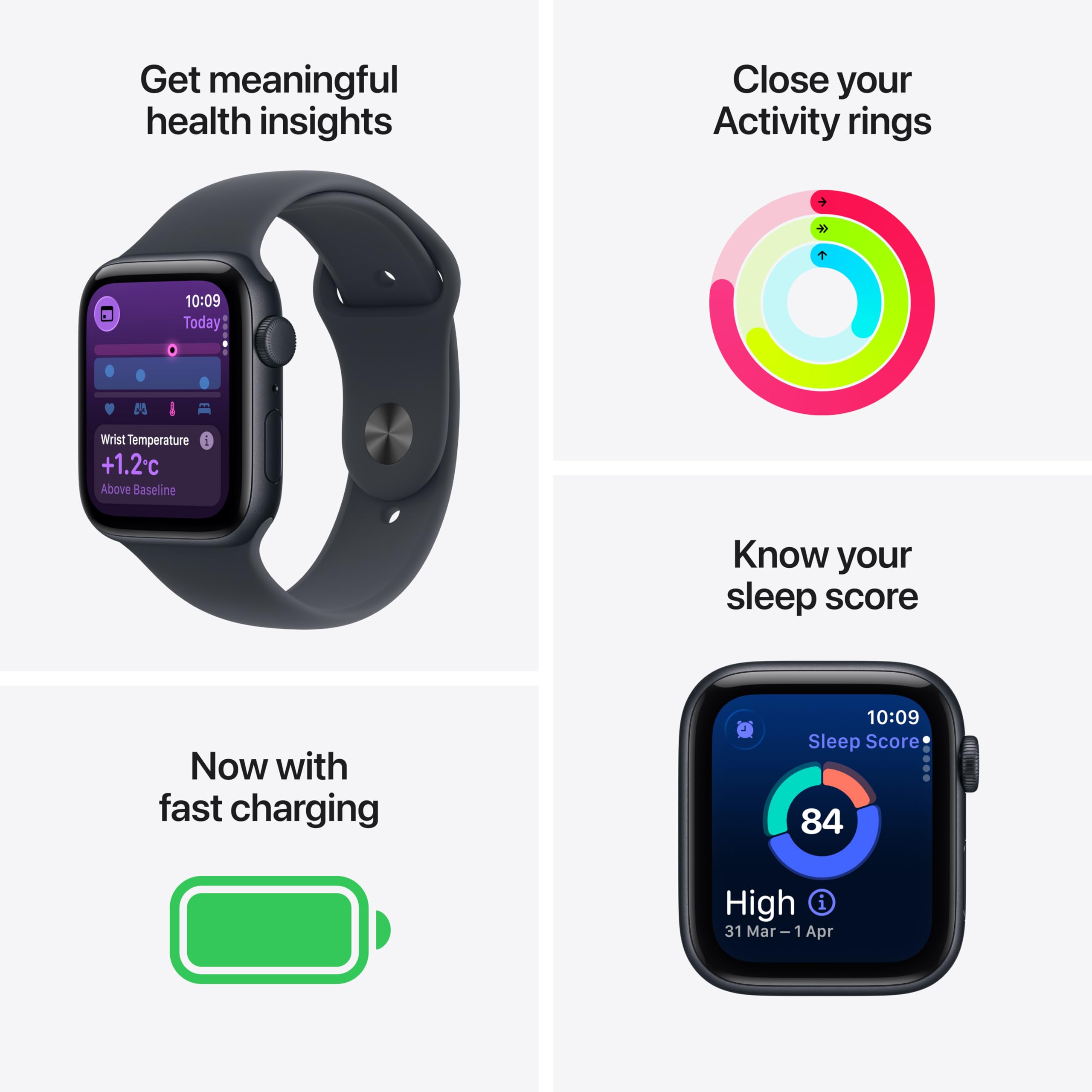 Apple Watch SE 3 GPS 40mm Smartwatch with Starlight Aluminium Case with Starlight Sport Band S/M. Fitness and Sleep Trackers, Heart Rate Monitor, Always-On Display, Water Resistant