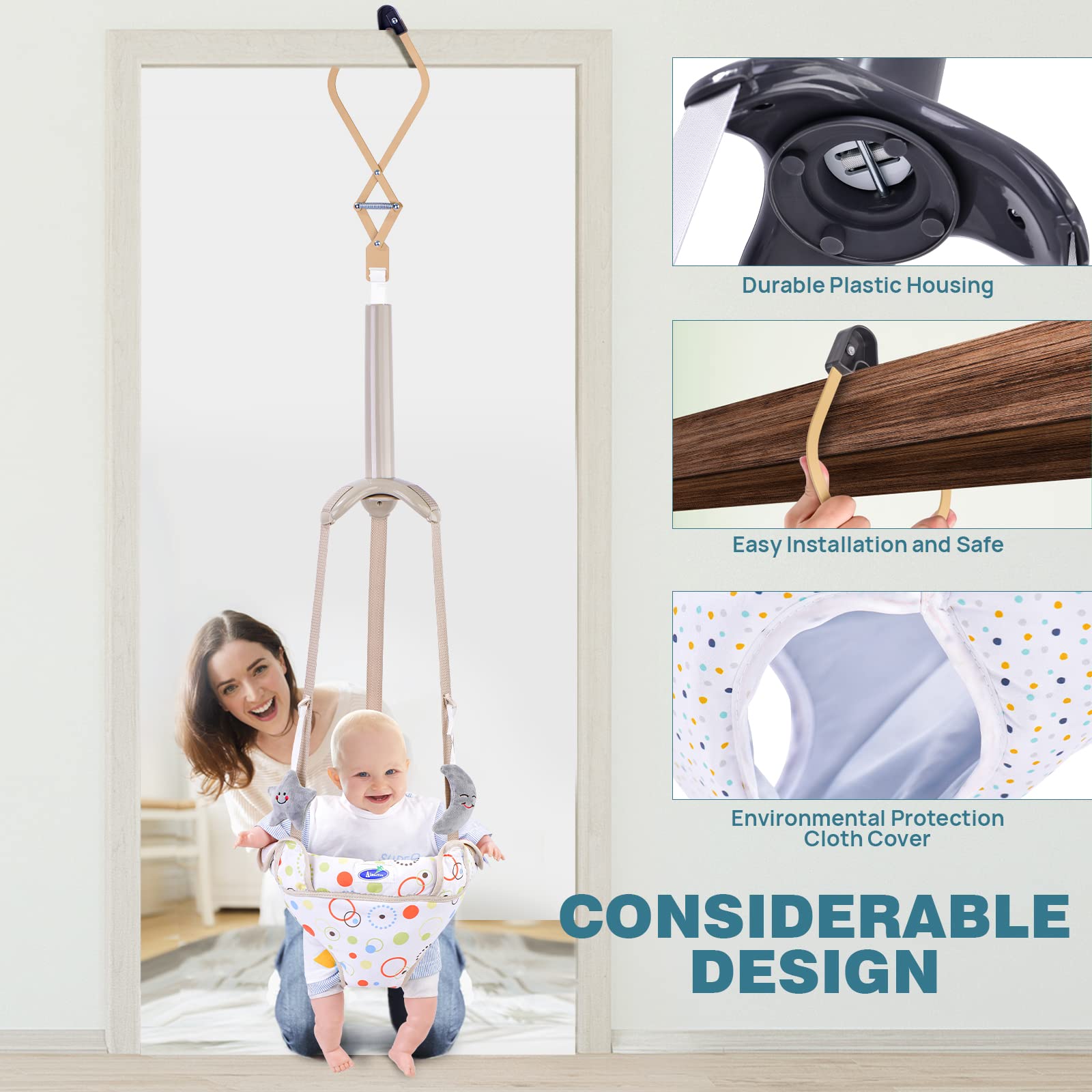 Doorway Jumper for Baby, Baby Jumper with Adjustable Strap, Baby Door Jumper for Indoor/Outdoor Play, Easy to Assemble & Store (Ideal Gift for 6-24 Months)