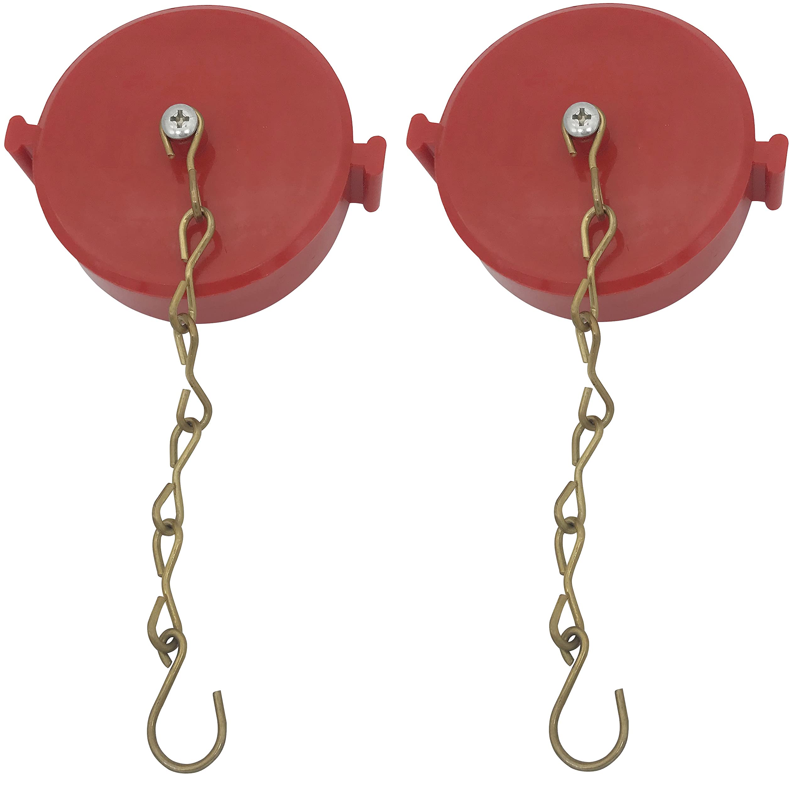 Photo 1 of SpringSpray (2 Pack) 2-1/2" NH/NST Plastic Fire Hose Connection Standpipe Cap Fitting and Chain Red Plastic Anti Theft FDC Cap Fire Equipment