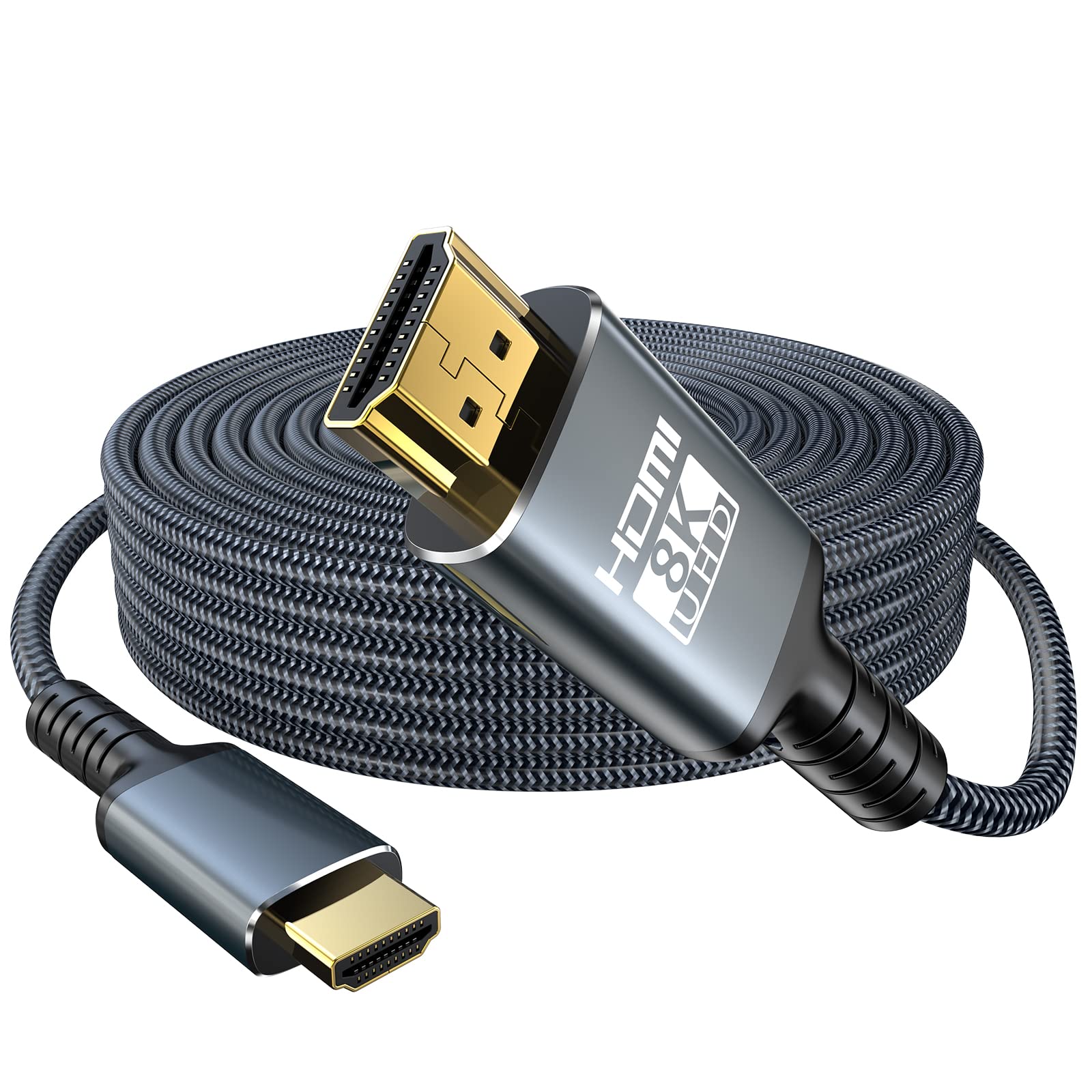 Photo 1 of Eareyesail 8K HDMI 2.1 Cable 40 FT,48Gbps Ultra High Speed Gaming Braided Cables Support 8K@60HZ/4K@120Hz,eARC,Dynamic HDR,HDCP 2.2/2.3,3D,VRR for 120fps Monitor PS5/PS4/X-Box/Roku TV/RTX3080/3090