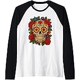 Dia de Los Muertos, Sugar Skull Raglan Baseball Tee