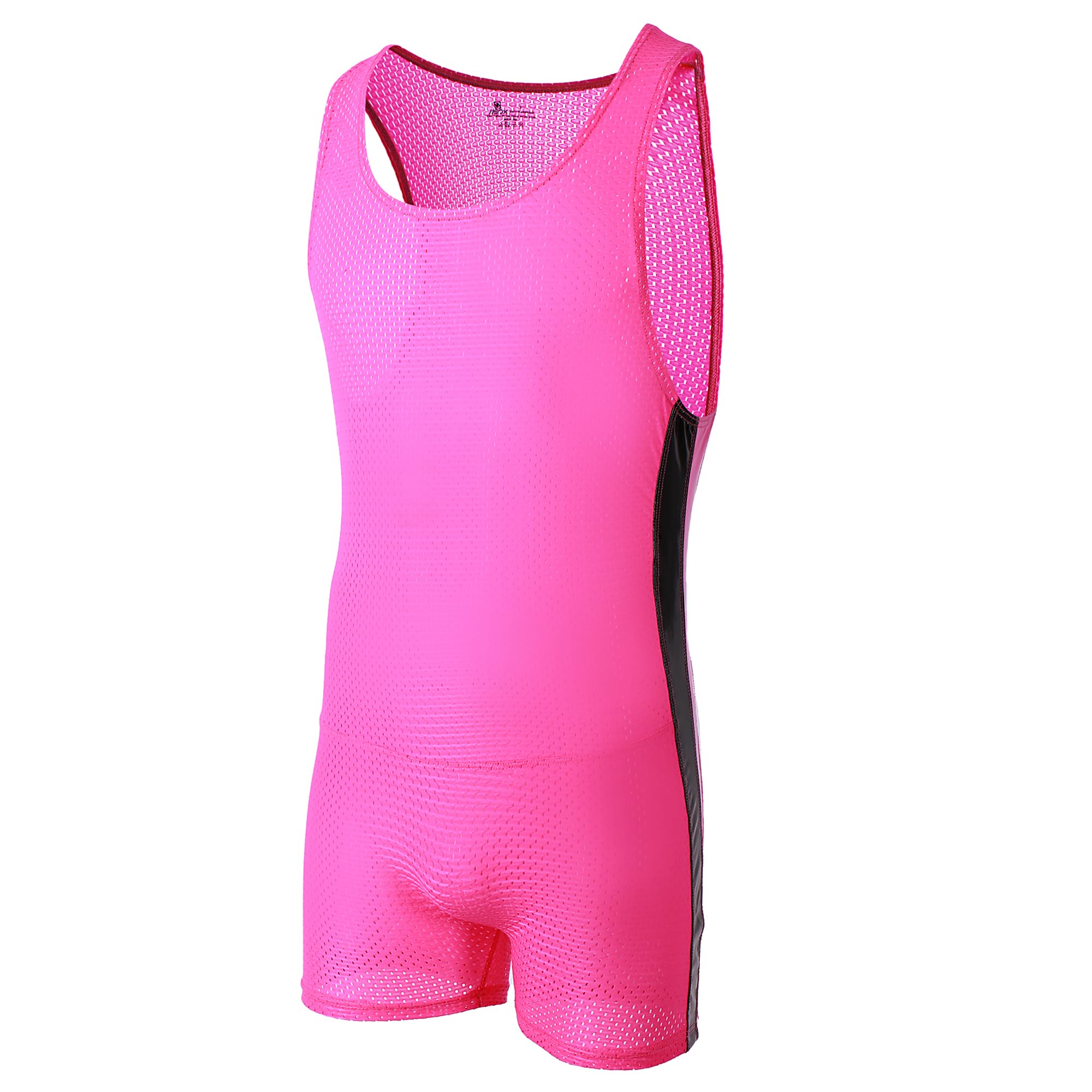 YUFEIDA Men's Sports Leotard Slim Fit Bodysuit One Piece Active Shirt Breathable Wrestling Singlet Bodywear