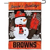 Cleveland Browns Holiday Winter Snow Garden Flag Double Sided Banner