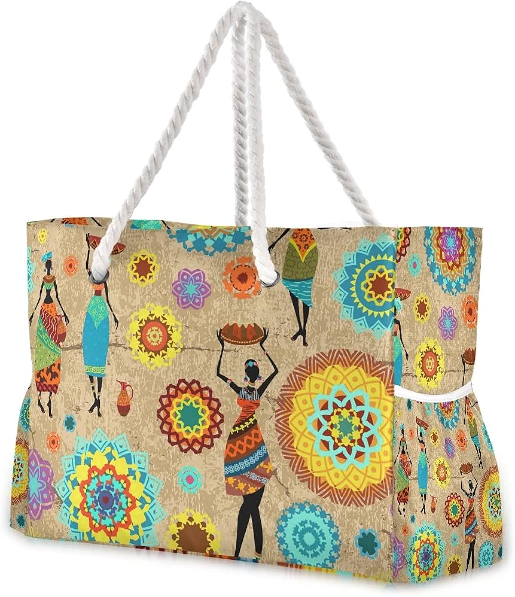 Borsa Tote Grande Multiuso SOLANCE - Per Spiaggia, Palestra, Viaggio, Con Tasche Multiple - Foto 12