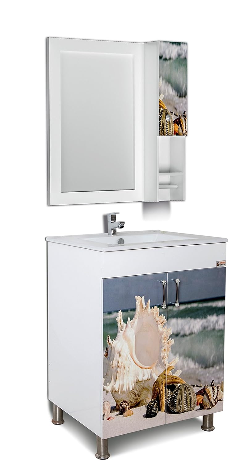 Crown Furniture Pvc Printed Vanity Wash Basin Cabinet 24x18 Inch
