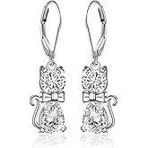 Yearace Animal Dangle Earrings Dandelion/Cat/Sea Otter/Opossum Drop Earrings 925 Sterling Silver Hypoallergenic Animal Jewelry Gifts for Women