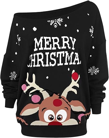 off the shoulder christmas sweatshirt