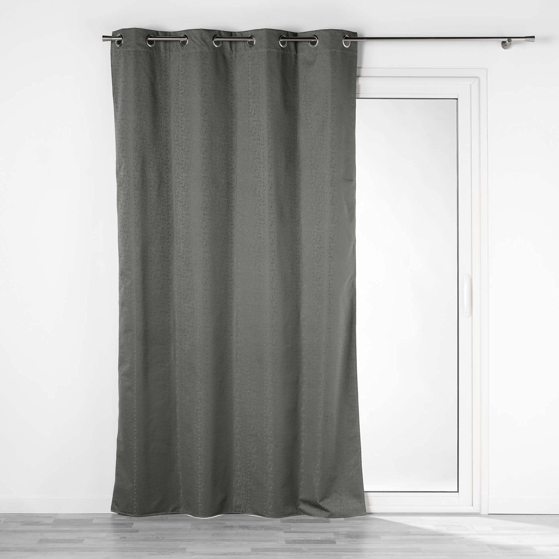Douceur d'Interieur 140 x 260 cm Eyelet Curtain, Grey