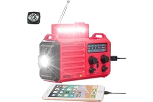 MESQOOL 5000mAh Weather Alert Radio, AM/FM/SW/NOAA Radio, Solar Hand Crank Portable Survival Emergency Radio,Rechargeable Battery Power Bank USB Cellphone Charger,Camping Flashlight Lantern,SOS Alarm,Compass