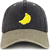 Trendy Apparel Shop Bananas Fruit Embroidered Pigment Dyed Washed Cotton Baseball Cap