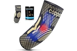 Copper Tennis Elbow Brace for Women/Men, Elbow Compression Sleeve, Best Elbow Brace Support for Tendonitis, Tennis Elbow, Gol