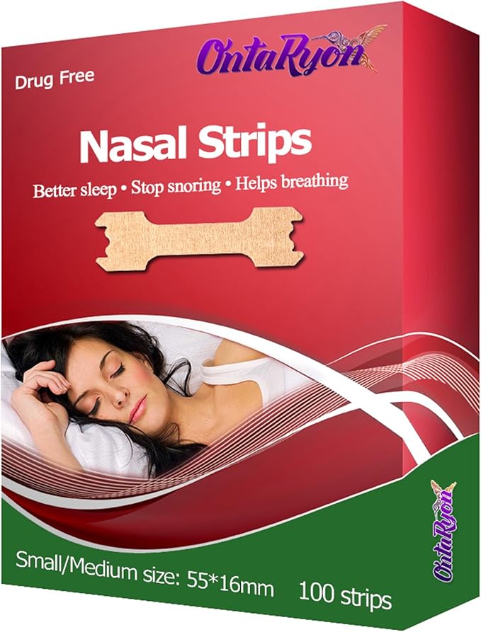Nasal Strips by OntaRyon (x100 Regular Size) Aid to Stop Snoring Anti