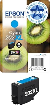 Epson 202XL Cyan Kiwi High Yield Genuine Ink Cartridge Claria Premium