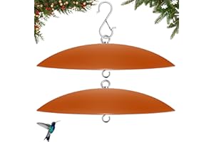 ANDERGI 13" Hummingbird Feeder Shade Cover,Bird Feeders Dome Rain Guard,Weather Guard for Shepherd's Hook Outdoors,Ideal Gift for Birds Lover(Terracotta), 2 Pack