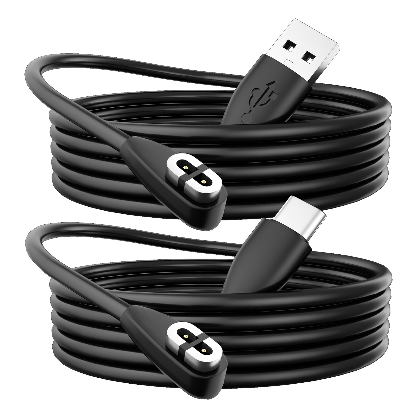 Photo 1 of 2 Pack Compatible with Shokz Charging Cable Magnetic Charger Cord Compatible for Aftershokz Aeropex AS800,Shokz OpenRun Pro,OpenRun,OpenRun Mini,USB Type-c to OpenComm Bone Conduction Headphones3.3ft