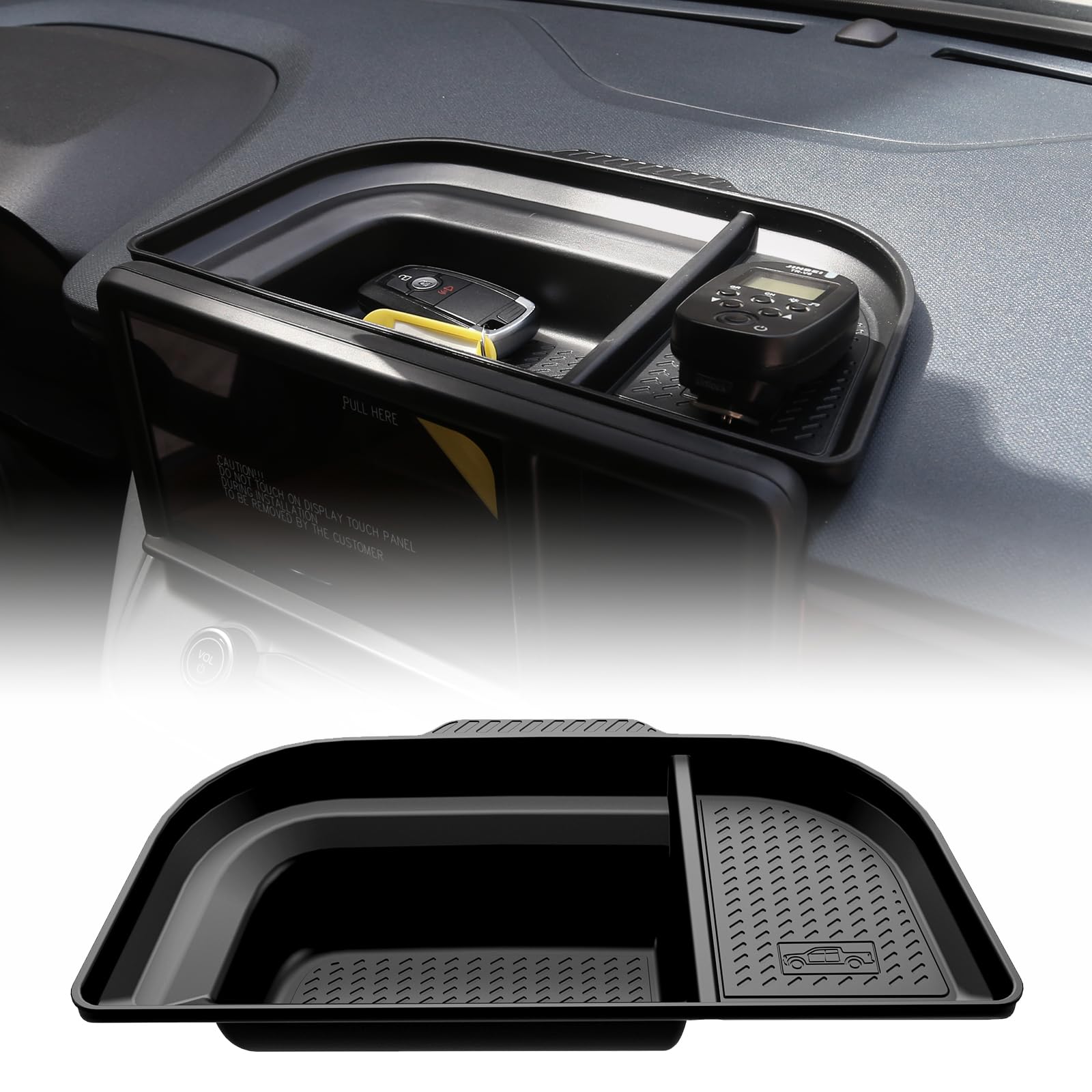 Photo 1 of Mabett Dashboard Storage Organizer for Ford Maverick Accessories 2022 2023 2024 (Not fit 2025), Non-Slip Dash Panel Insert Tray fit Maverick Behind Screen