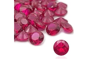 Gryrigns 50Pcs Loose Synthetic Ruby Stone Bulk Wholesale Round Brilliant Cut Diamon Shape Red Corundum Gemstone Lot Faceted Gems, AAA VVS Grade (5/5.5/6/6.5mm)