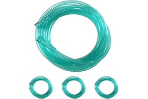 DWCHECK 3 Pack Oxygen Tubing,10Ft Green Crush Resistant Oxygen Supply Tubing,Non Kinking Durable Oxygen Tubes,Universal Interface,Individually Packaged