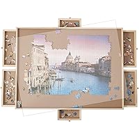 Oliqa 2000 Pieces of Jigsaw Puzzle Board with 6 Drawers & Covers, Portable Jigsaw Puzzle Table, 40'' X 28", Puzzle Accessorie