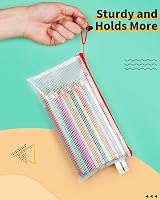Smarpau A6 Mesh Document Bag 36Pcs Clear Pencil Case Zipper Bags 12 Colors view 5