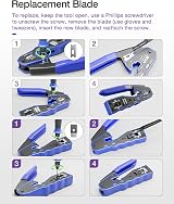 VCE GJ670BL Pass-Through RJ45 Crimp Tool Cat5e/Cat6/Cat7 with Stripper & Cutter view 9