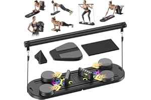MOVOCA Pilates Board, Foldable Pilates Reformer Equipment with Timer, Multi-Purpose Portable Pilates Reformer Machine Home Pilates Kit for Home Workout, Fitness, Exercise, Abs, Core Equipment