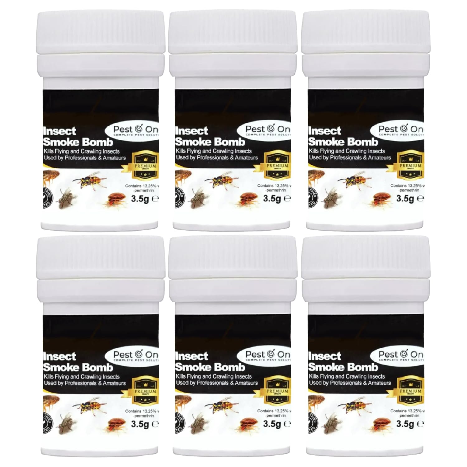 Bed Bug & Flea Killer Smoke Bomb Home Fumigation Fogger Fast Acting Pest Control for Bed Bugs, Fleas & Eggs No Odour No Residue HSE Approved (3.5g Each) Pack of 6